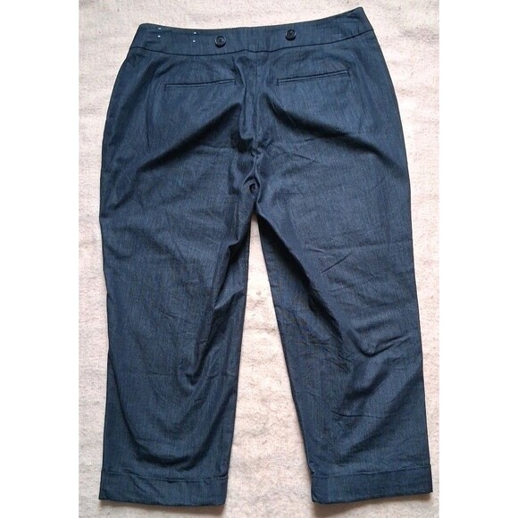 LOFT Sz 8P Womens Blue Cropped Dress Pants Petite Career Casual Business Adult - Picture 2 of 9